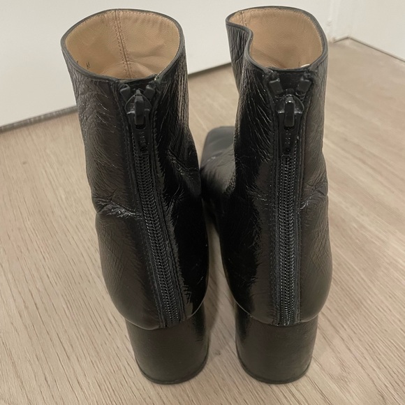 Stuart Weitzman Spain Made Womens 8 Black Leather Mid Booties Heels Boots - Picture 4 of 6